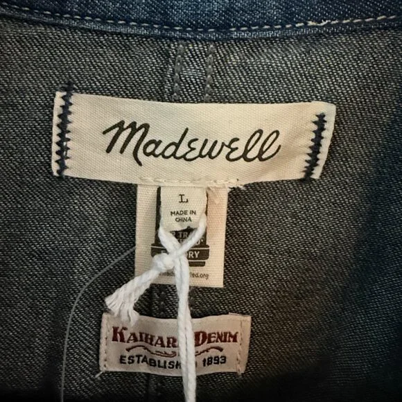 NWT Madewell x Kaihara Denim Jacket in Terrell Wash - Sz L - Picture 6 of 6